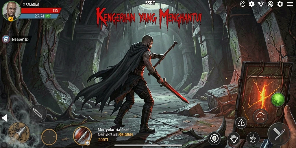 Gameplay menegangkan di dalam dunia kelam 55RT.