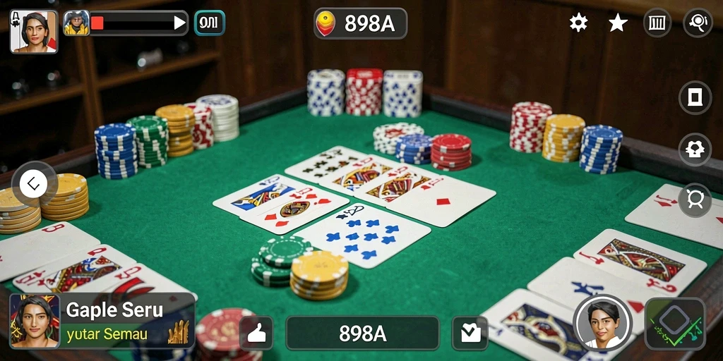 Screenshot tampilan gameplay Gaple yang menarik di 898A.