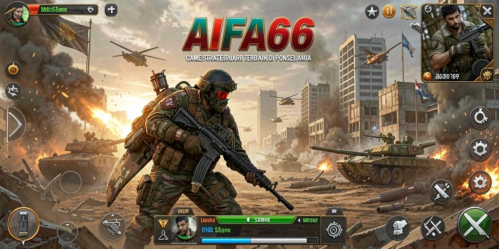 Tampilan gameplay AIFA66 dengan pertarungan strategis yang seru.