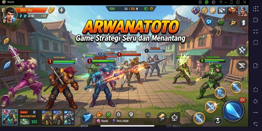 Tampilan menarik dari gameplay strategis ARWANATOTO.