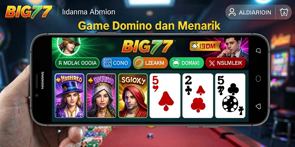 Tampilan gameplay Domino yang menarik dan seru di BIG77.