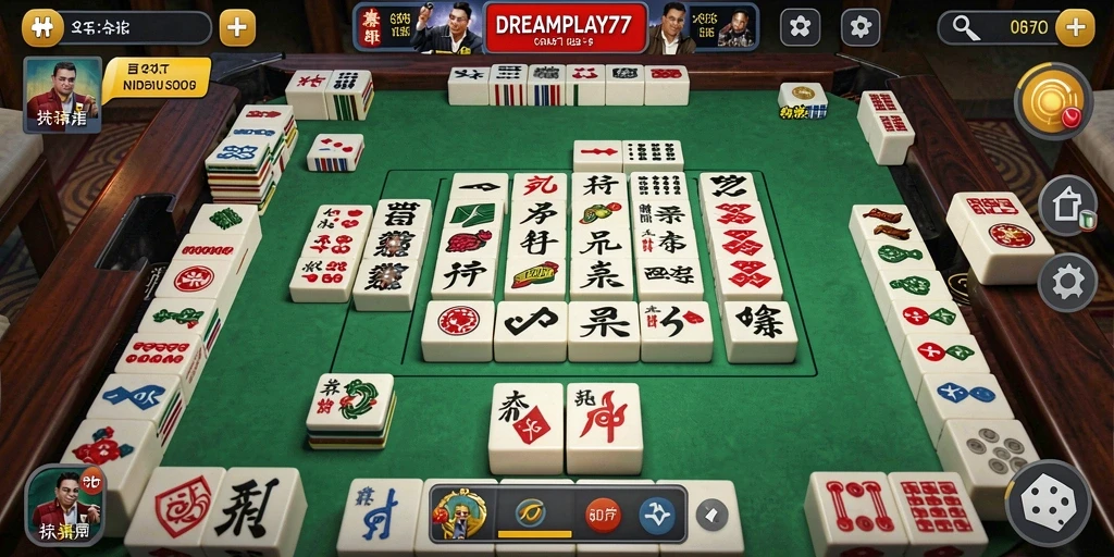 Screenshot utama yang menampilkan gameplay Mahjong yang seru.