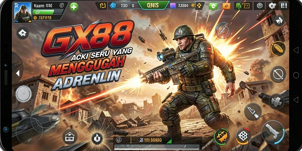 Tampilan gameplay GX88 yang penuh aksi dan seru.