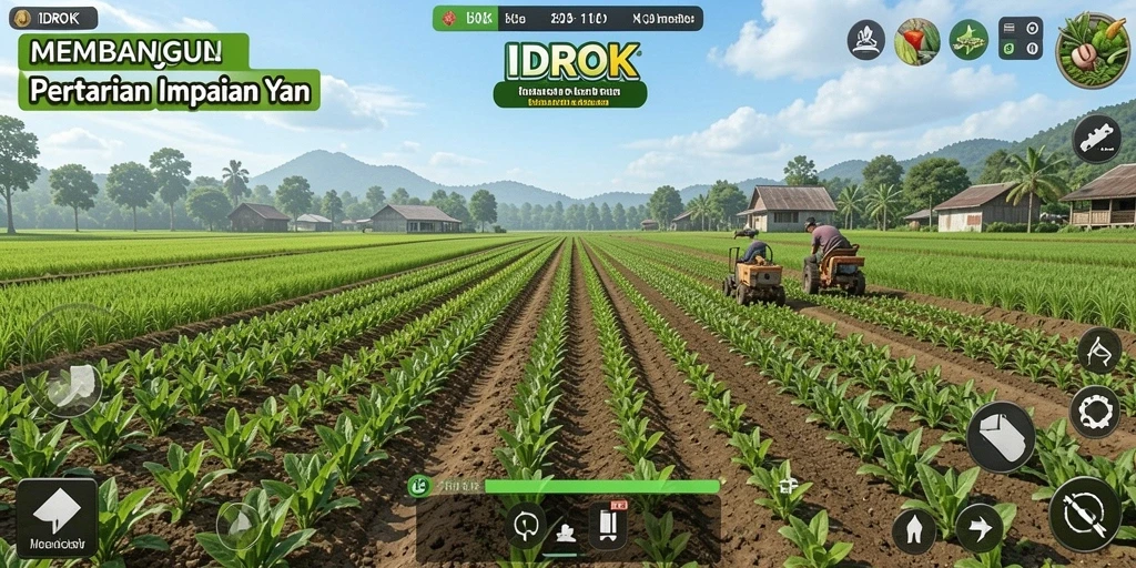 Tampilan gameplay IDROK yang menarik saat bertani.