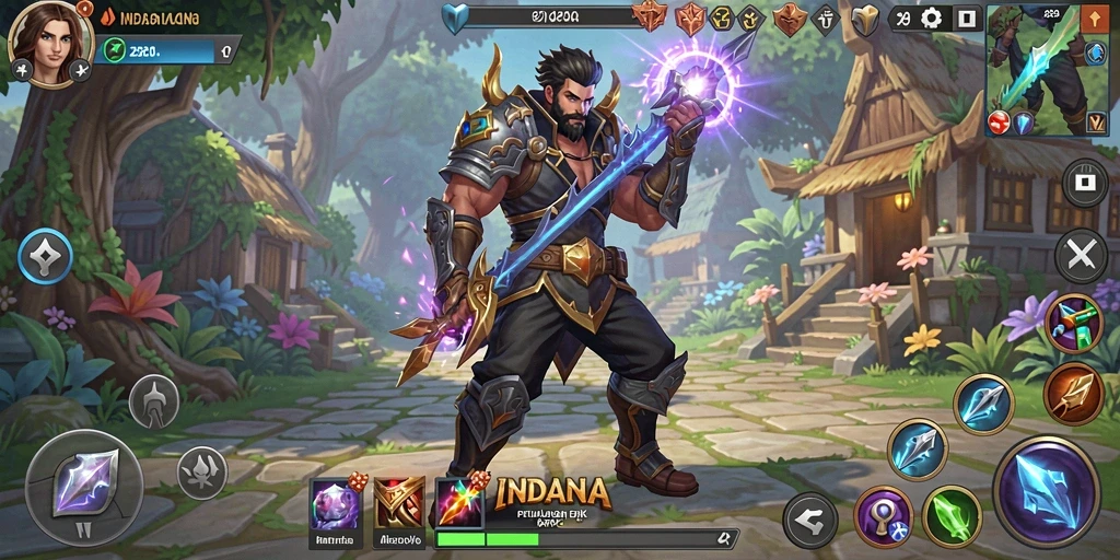 Screenshot gameplay INDAAA menampilkan aksi bertarung yang mendebarkan.