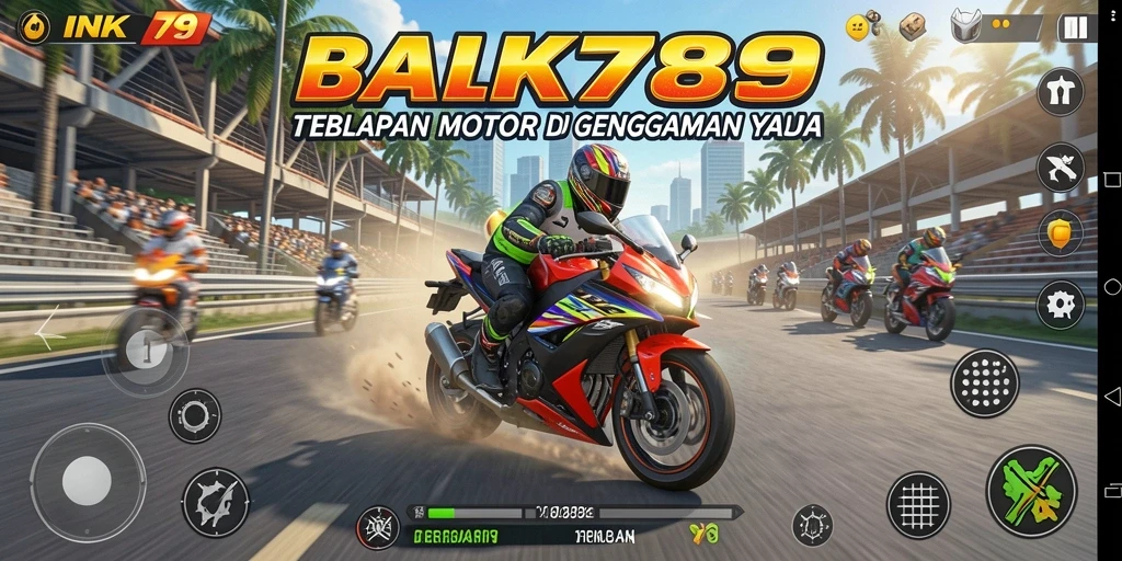 Gameplay seru dan mendebarkan di INK789 dengan balapan motor.