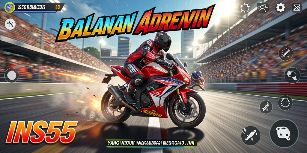 Gameplay balapan motor yang seru dan menantang.
