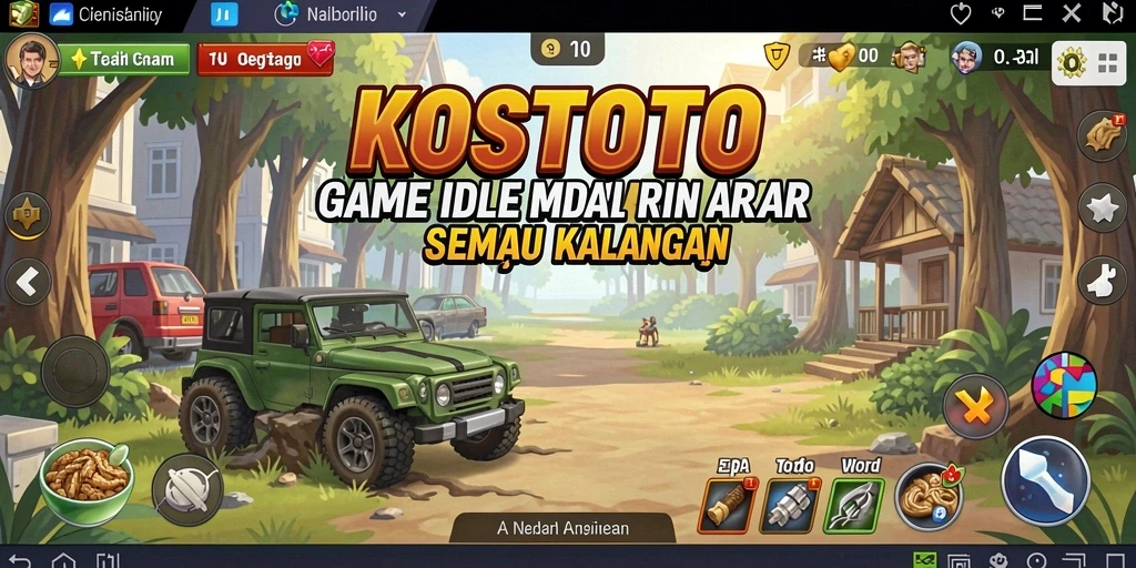 Screenshot gameplay KOSTOTO yang menampilkan proses permainan Idle.