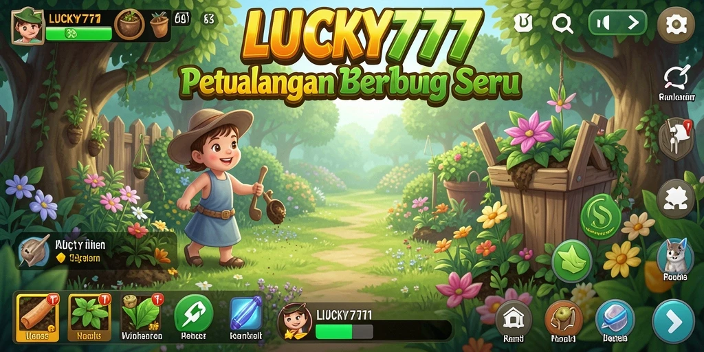 Screenshot LUCKY777 menampilkan gameplay interaktif berkebun yang menyenangkan.
