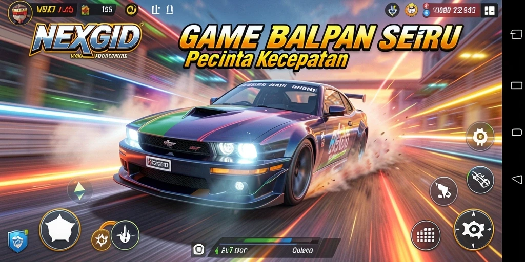 Tampilan gameplay balapan yang mendebarkan di NEXGID.