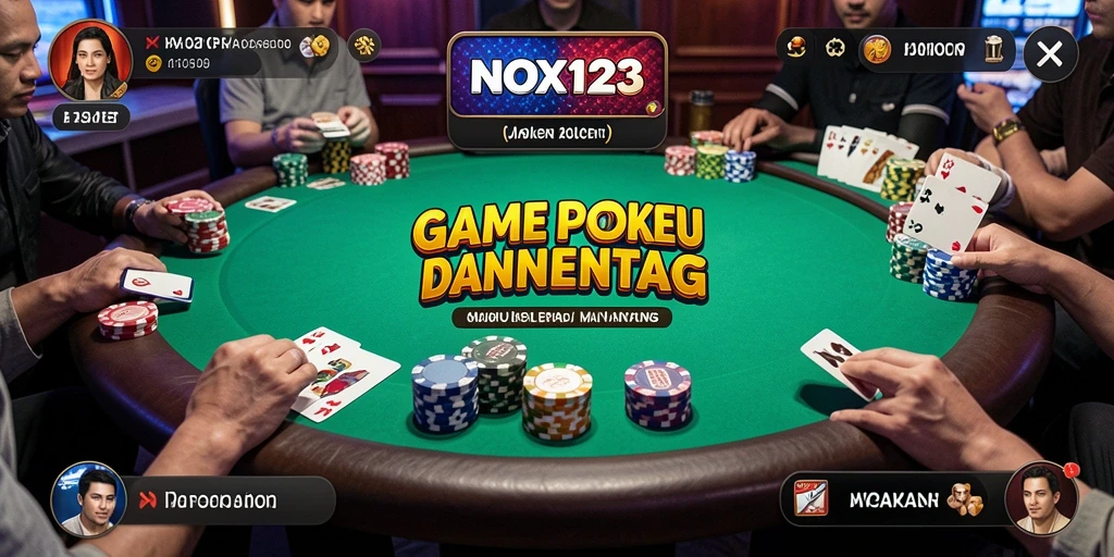 Tampilan gameplay Poker seru dalam NOX123.