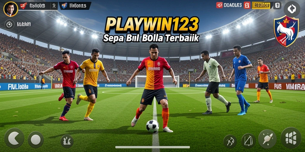 Tangkapan layar utama dari gameplay sepak bola di PLAYWIN123.