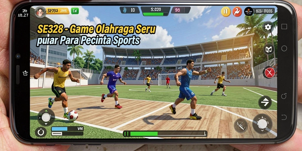 Screenshot utama SE328 yang menampilkan gameplay olahraga yang menarik.