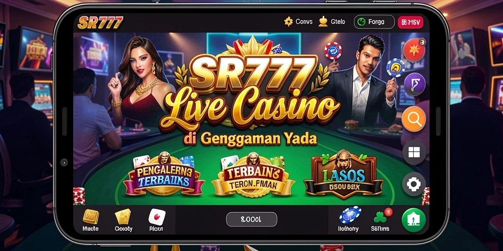 Tampilan gameplay Live Casino SR777 dengan dealer langsung dan suasana kasino yang menegangkan.