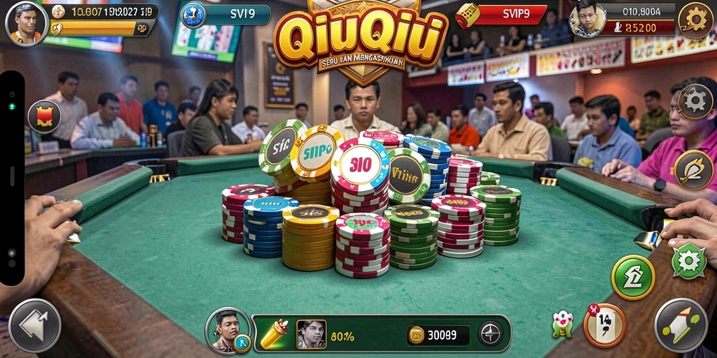 Screenshot permainan SVIP9 menunjukkan serunya gameplay QiuQiu.