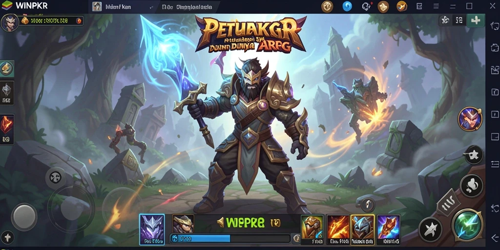 Tampilan gameplay WINPKR dengan pertarungan ARPG yang epik.