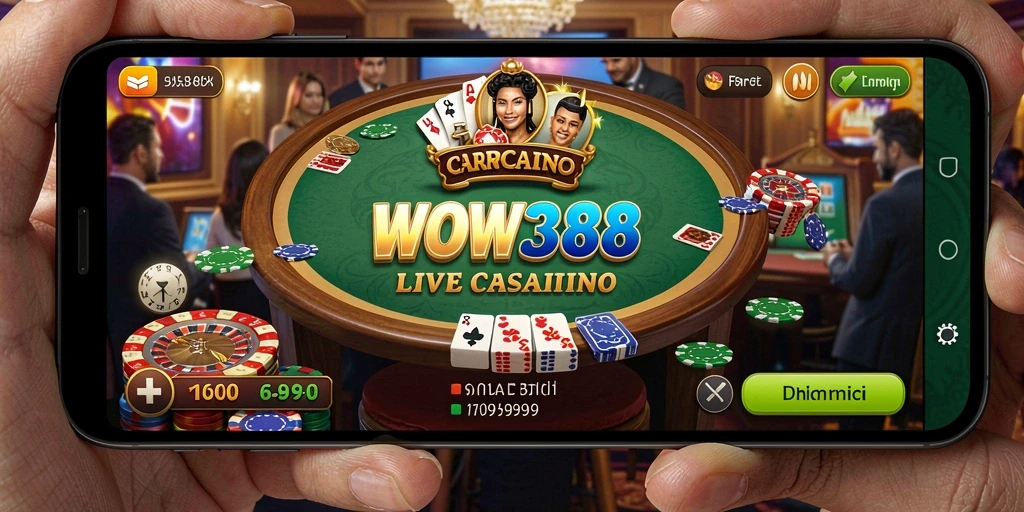 Tampilan menarik gameplay Live Casino WOW388 yang memukau.