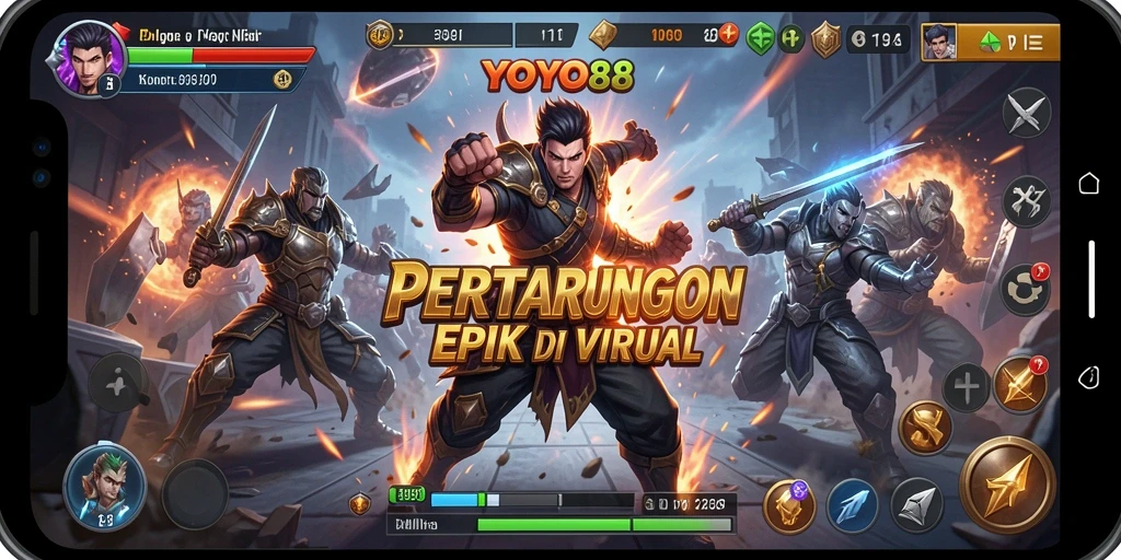 Tampilan gameplay seru di YOYO88 dengan pertarungan menarik dan karakter unik.